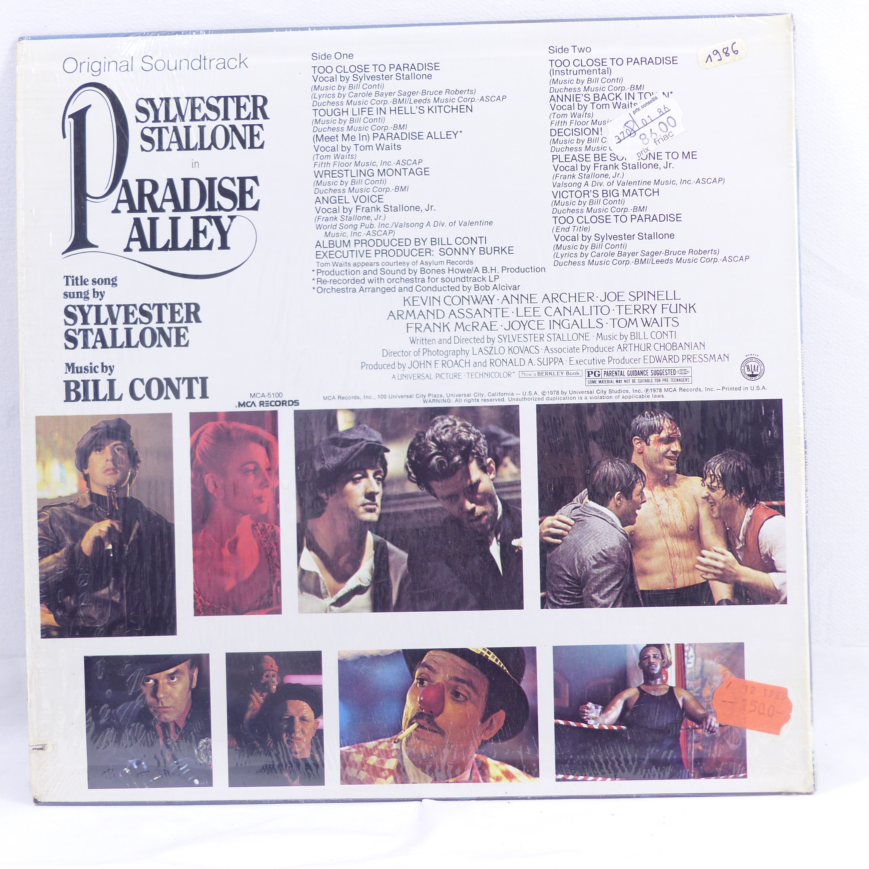 Voir photo 2 de Vinyle 33T Bill Conti, Sylvester Stallone / Paradise Alley (Original Soundtrack) - MCA Records 1978 Vinyle 33T Bill Conti, Sylvester Stallone / Paradise Alley (Original Soundtrack) - MCA Records 1978 Bon état - Vue 2 -